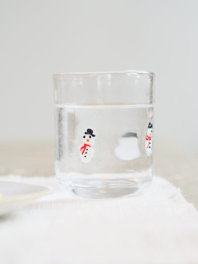 Holiday Snowman Drinking Glass
