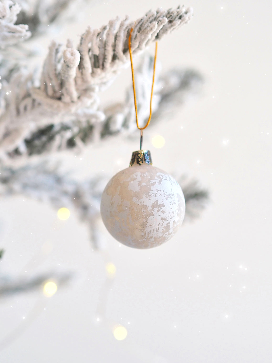 Aged Silver Bauble Ornament | Small
