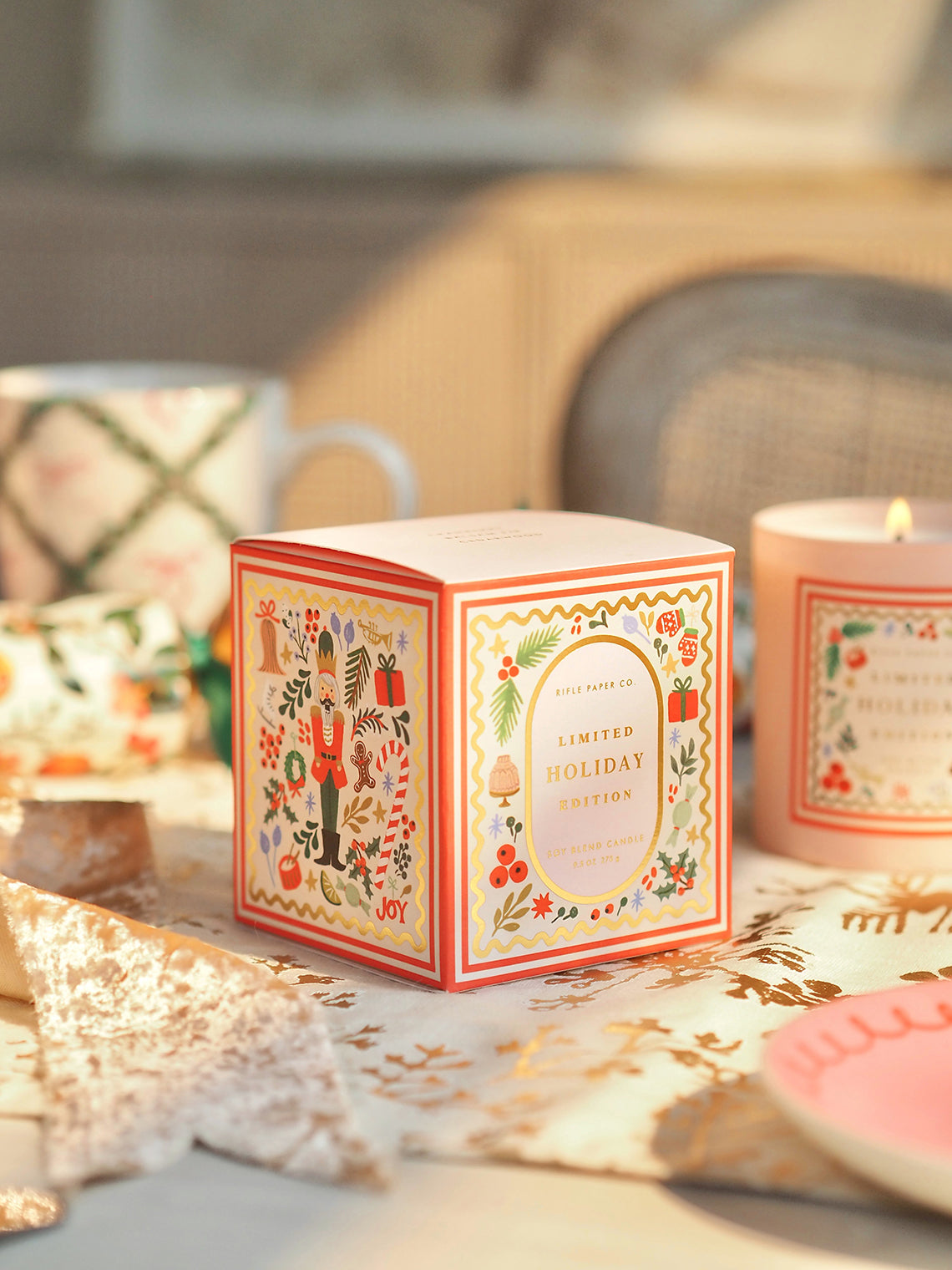 Holly Jolly Nutcracker Candle