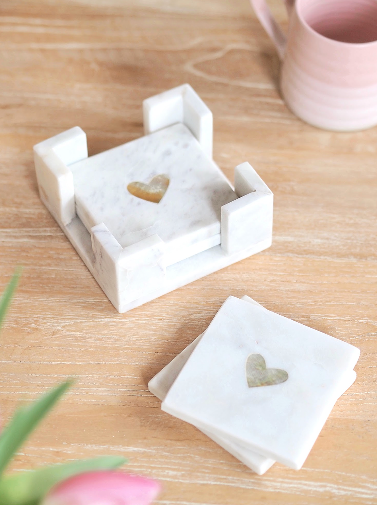 Corazon Marble Coaster Set - The Cross Decor & Design