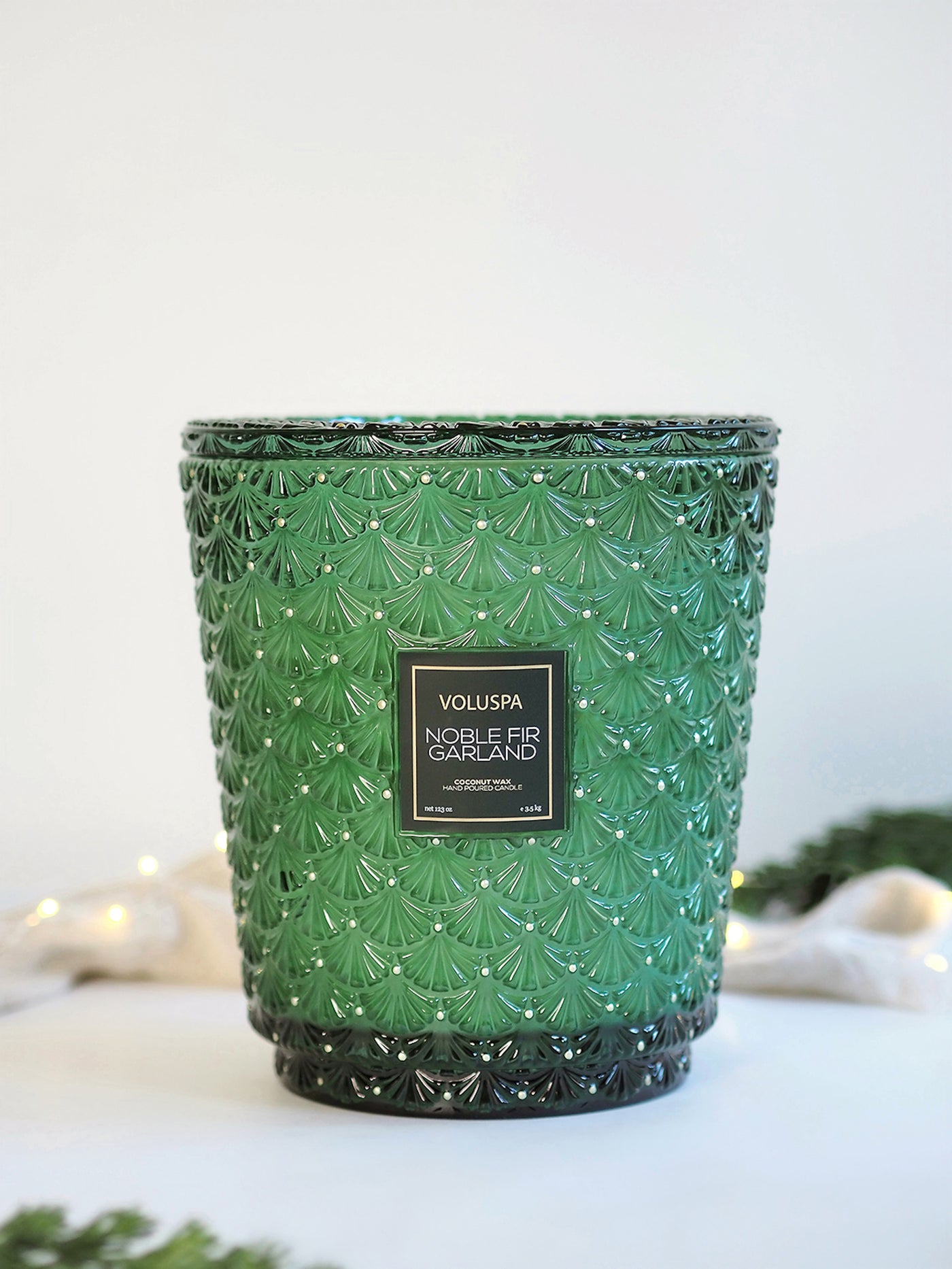 Noble Fir Garland 5 Wick Hearth Candle - The Cross Decor & Design