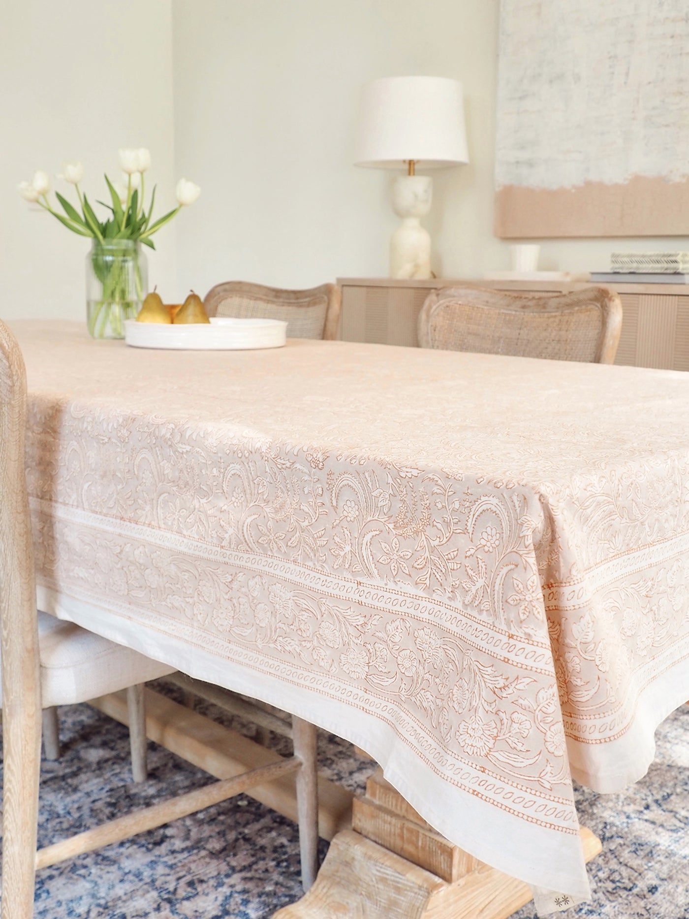 Clementine Block Print Tablecloth - The Cross Decor & Design
