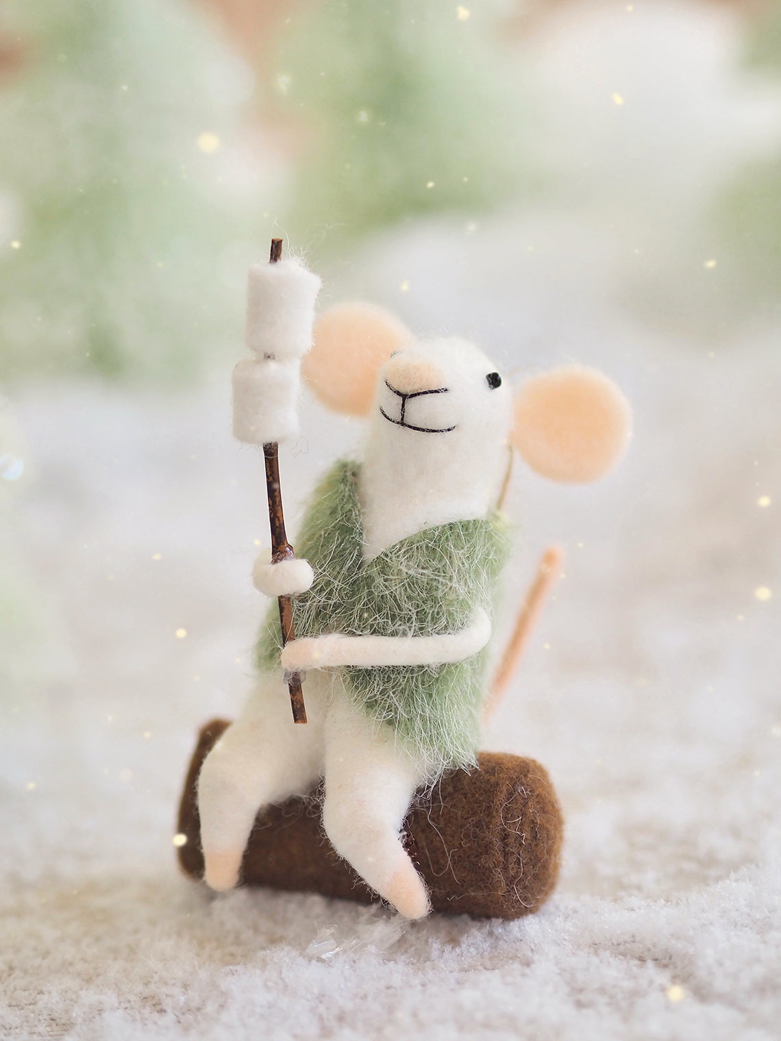Roasting Marshmallows Mouse Ornament