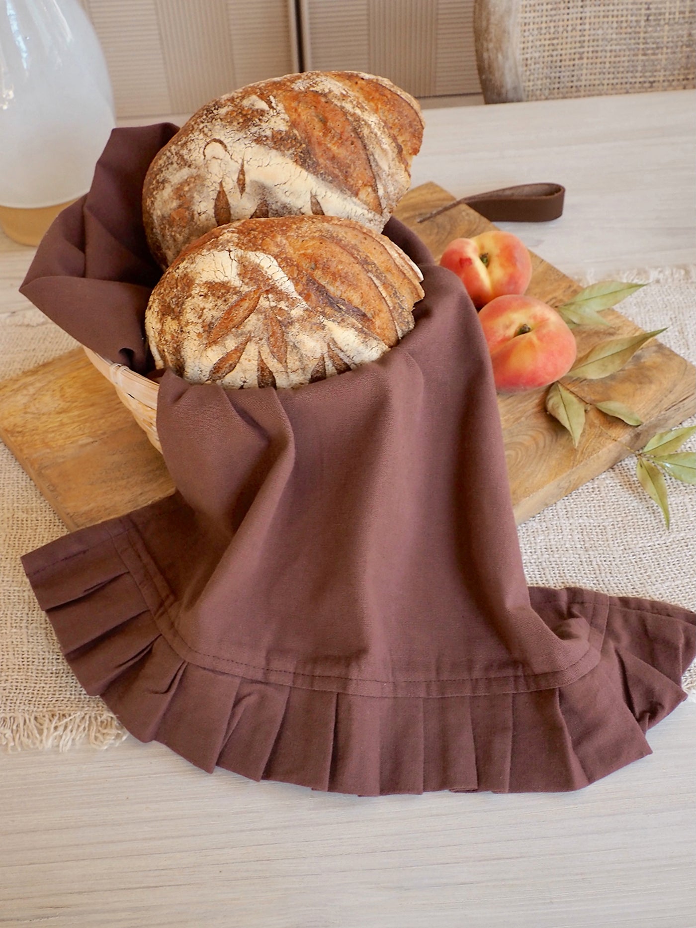Rustic Ruffle Chocolate Tea Towel