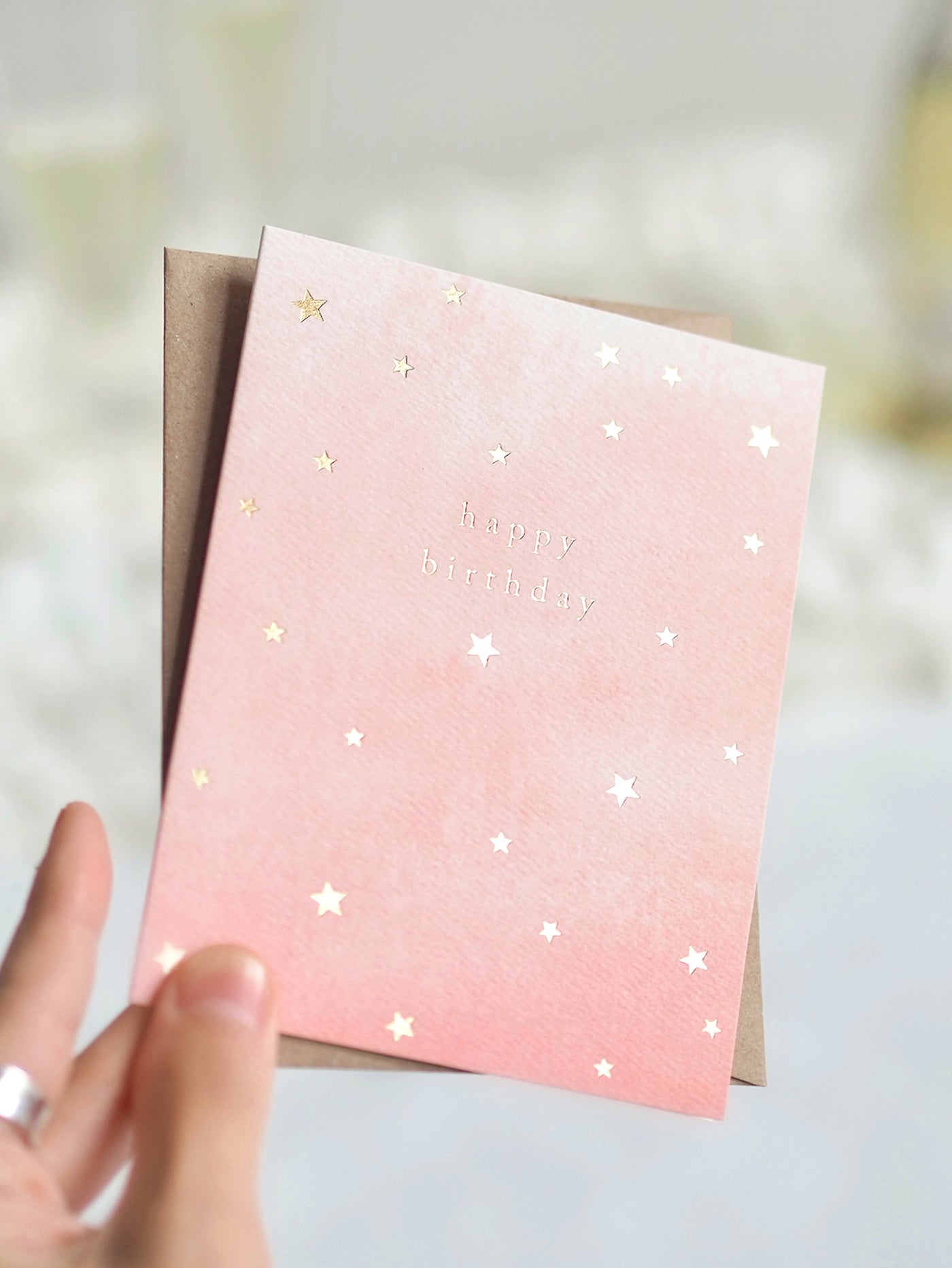 Soft Blush Stars Birthday Greeting Card - The Cross Decor & Design
