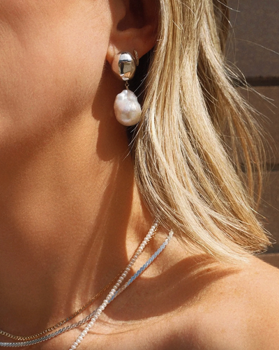 Rosette Pearl Earrings