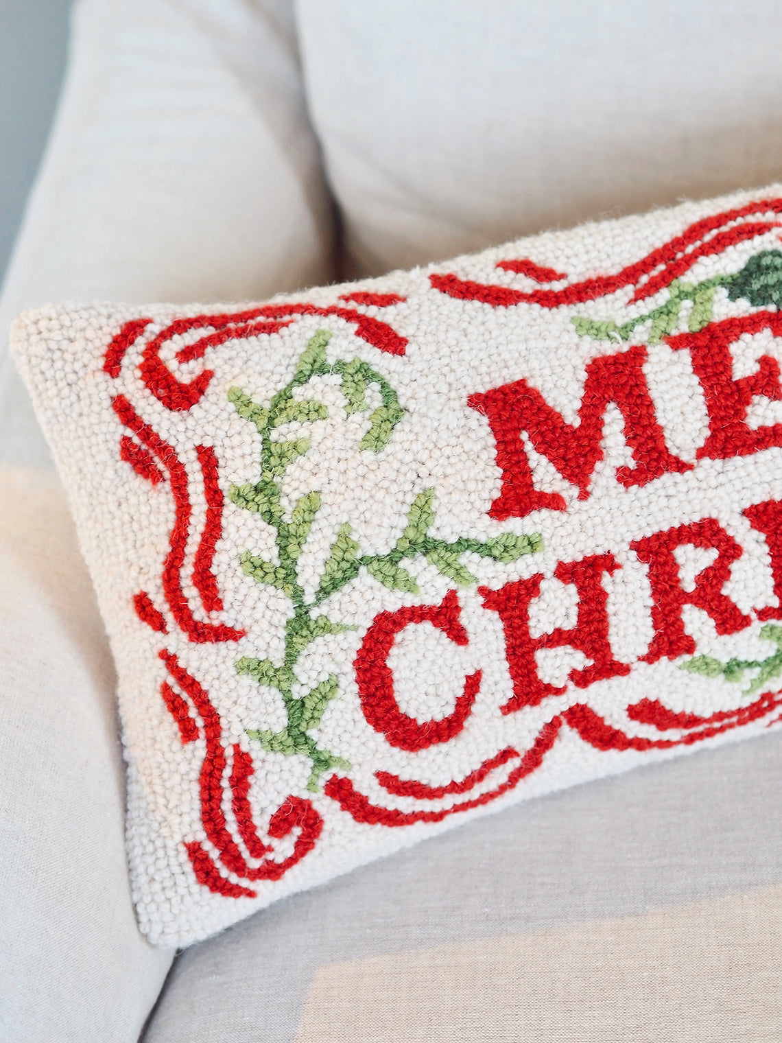 Merry Christmas Kate Mcrostie Hook Pillow 10x26
