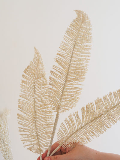 Glittered Pearl Fern Stem - The Cross Decor & Design