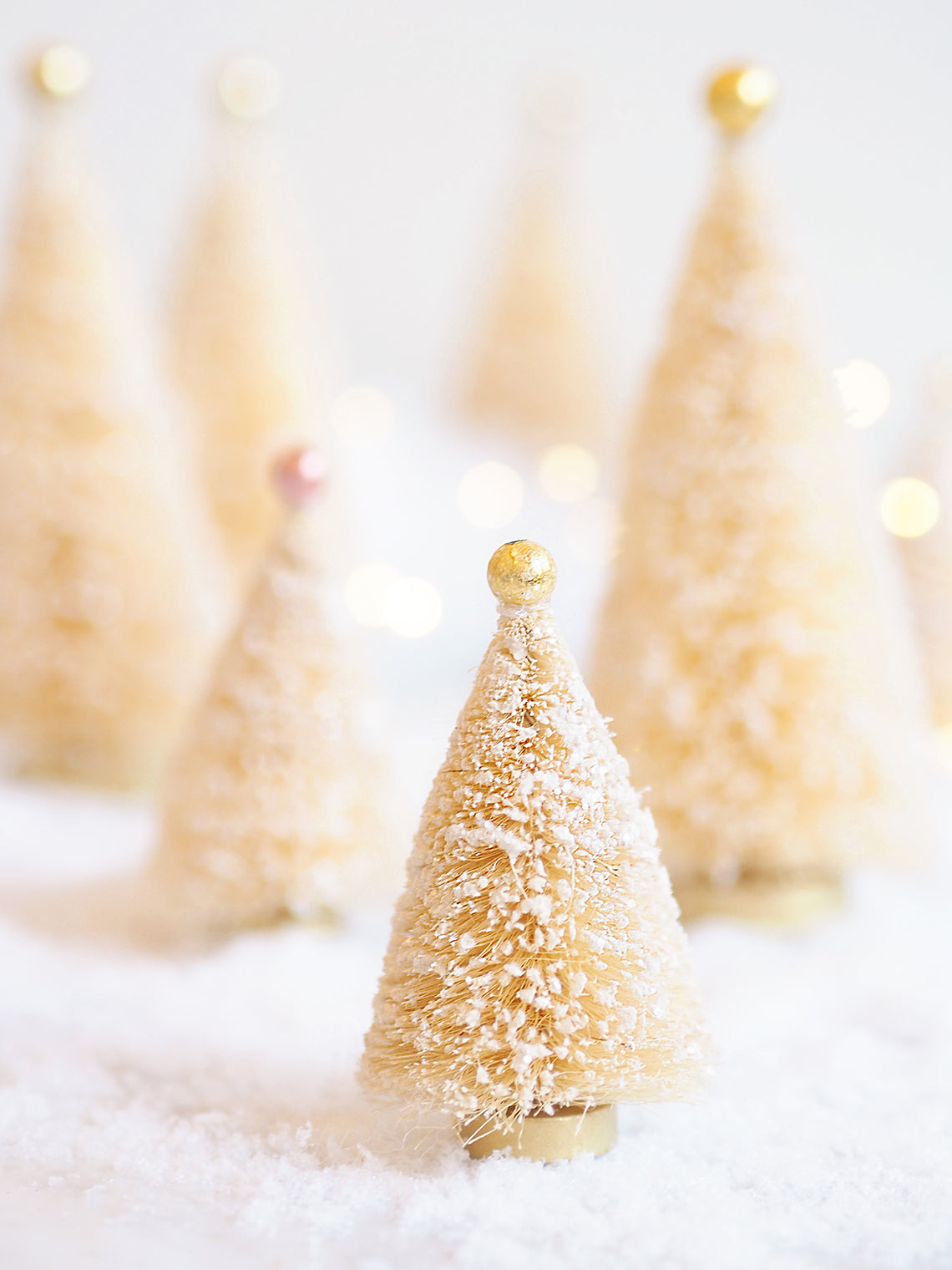 Gold Jewel Bottle Brush Tree 4" - The Cross Decor & Design