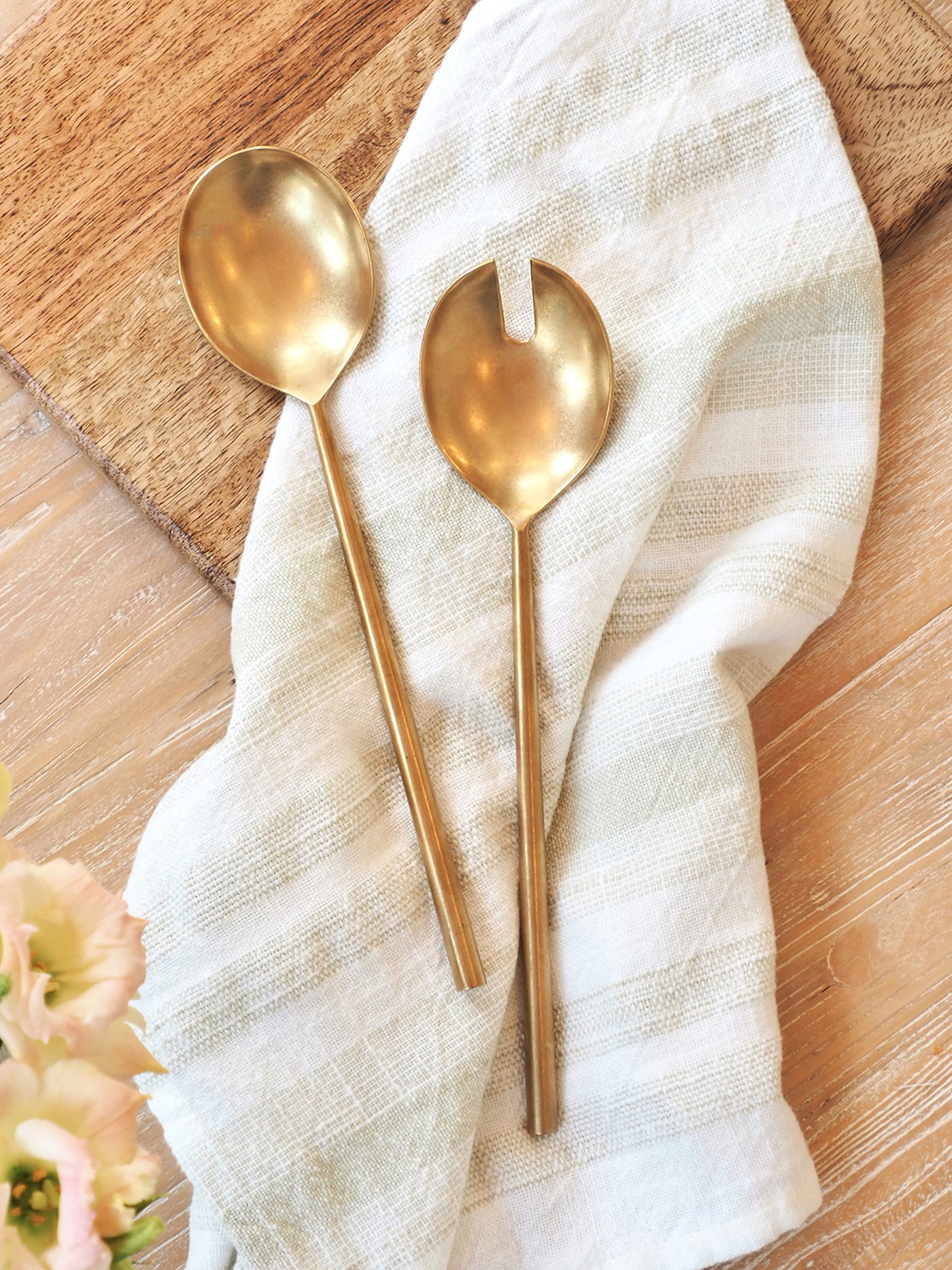 Tides Gold Salad Server Set - The Cross Decor & Design