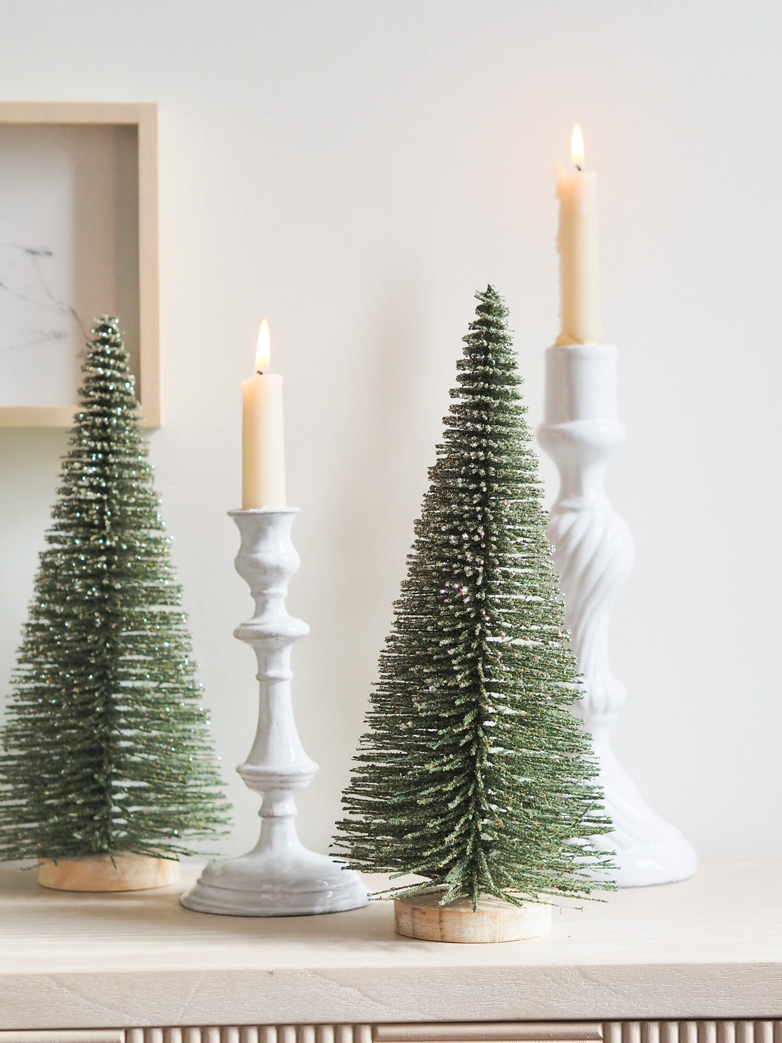 Glitter Green Bottle Brush Tree - The Cross Decor & Design