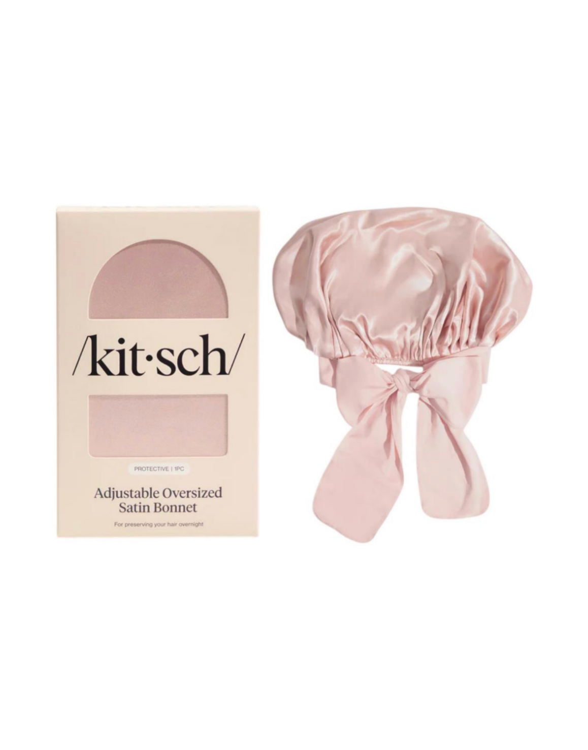 Blush Adjustable Oversized Satin Bonnet