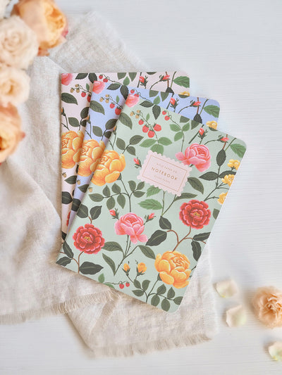 Roses Notebooks Assorted Set of 3 - The Cross Decor & Design
