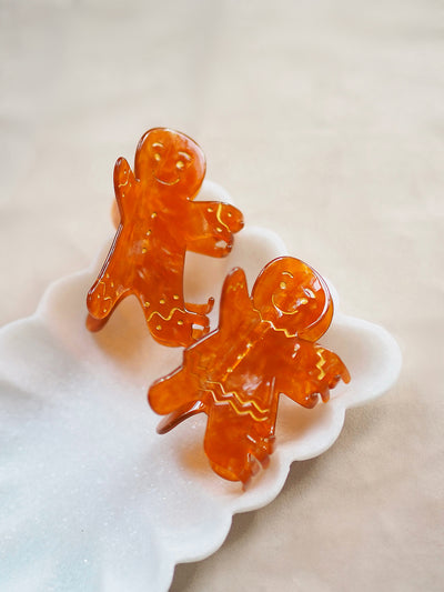 Gingerbread Holiday Claw Clips