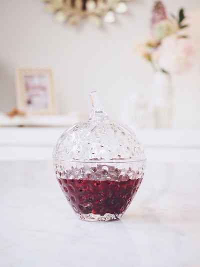 Glass Strawberry Jar