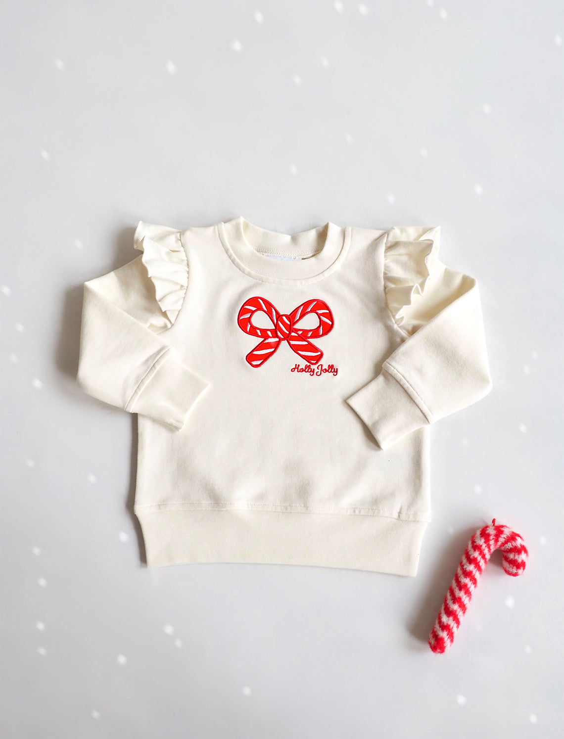 Candy Canes Ruffle Sweatshirt