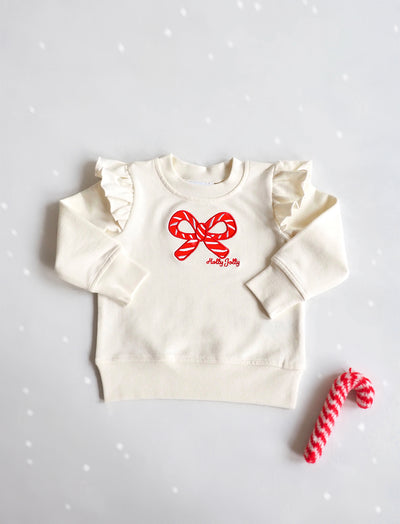 Candy Canes Ruffle Sweatshirt