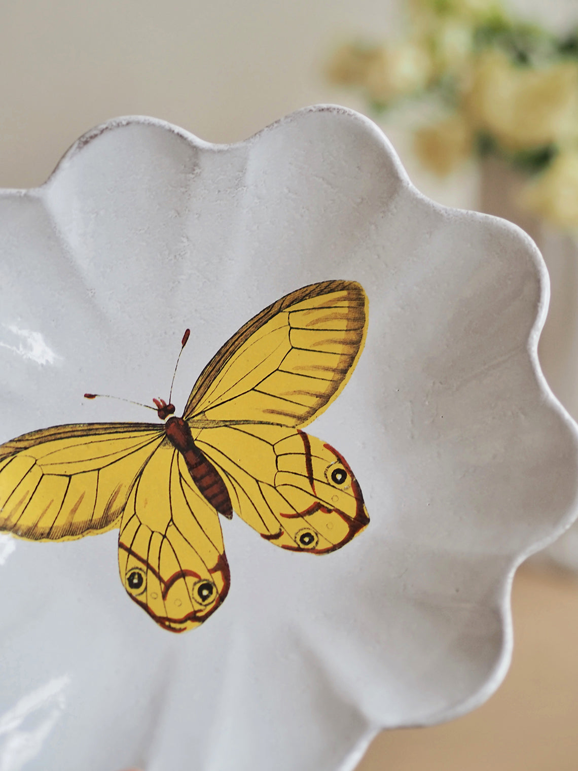 Yellow Butterfly Plate - The Cross Decor & Design