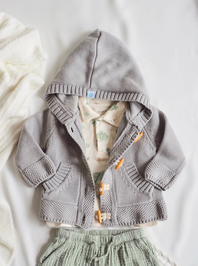 Grey Knit Hoodie - The Cross Decor & Design
