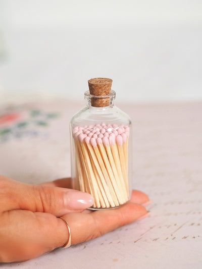 Apothecary Pink Match Bottle - The Cross Decor & Design