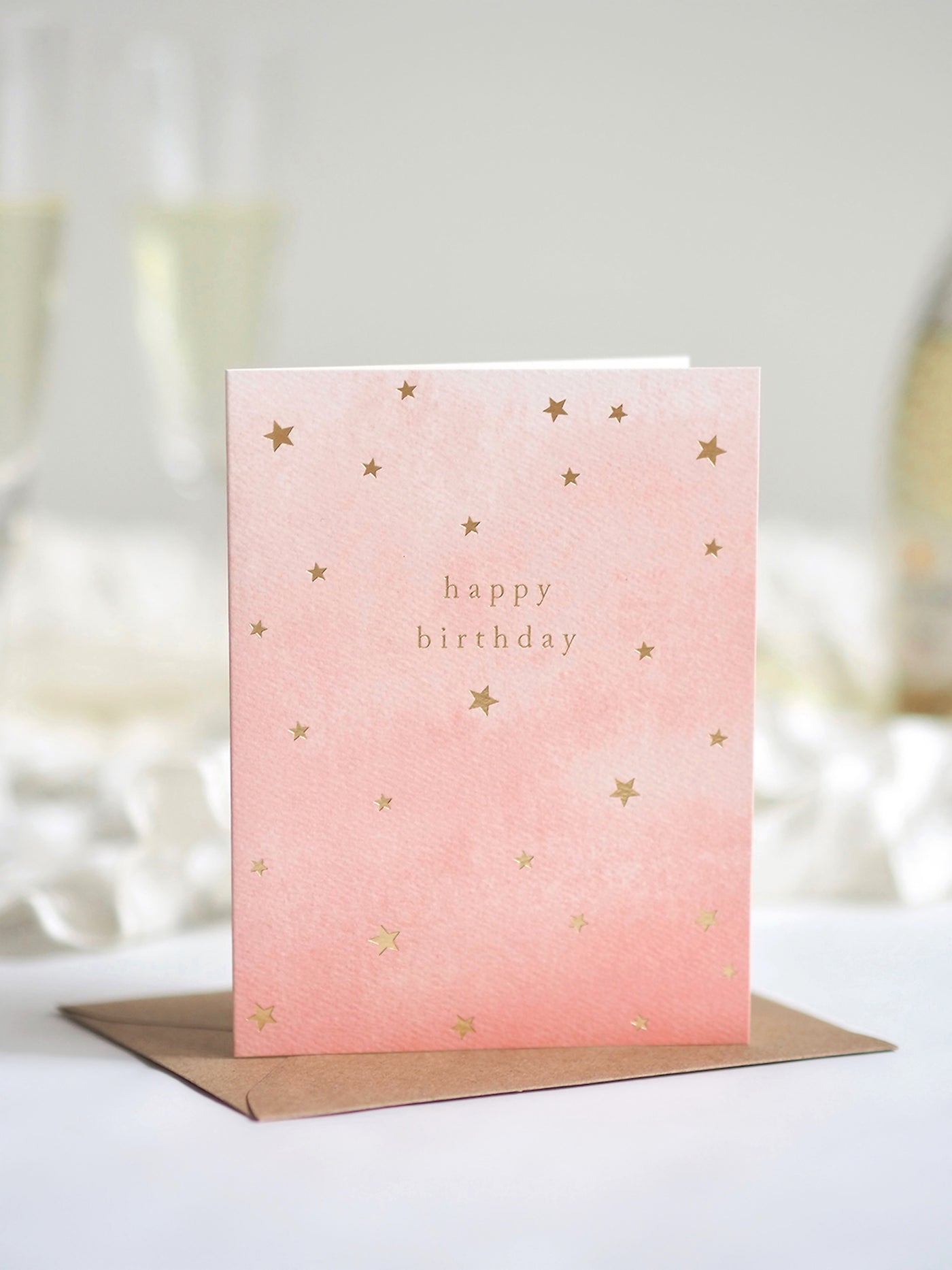 Soft Blush Stars Birthday Greeting Card - The Cross Decor & Design