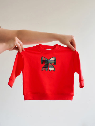Plaid Bow Sweatshirt