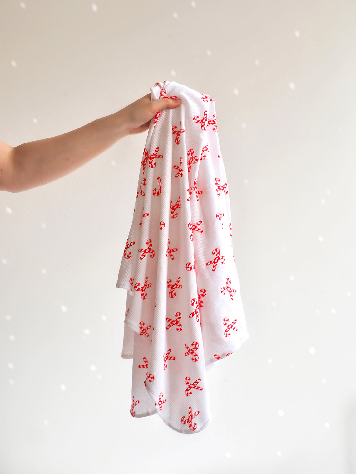 Red Candy Cane Bows Swaddle Blanket