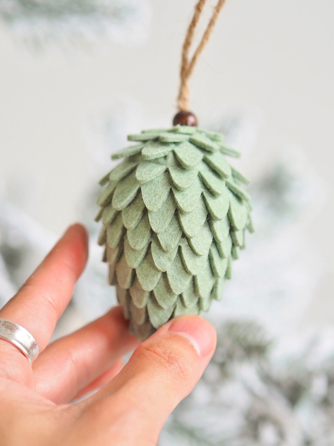 Felt Green Pinecone Ornament