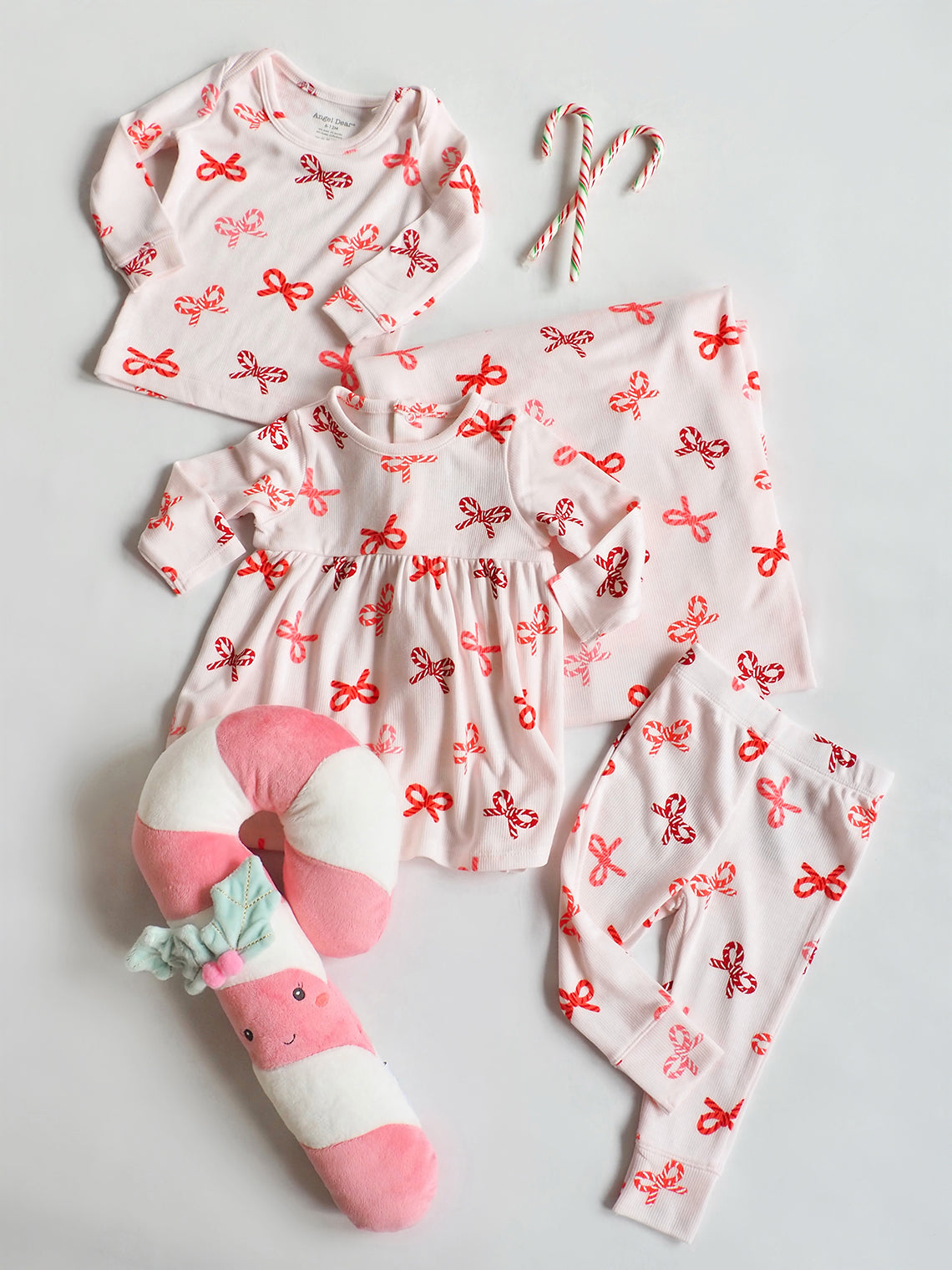 Candy Cane Bows Simple Dress & Bloomer