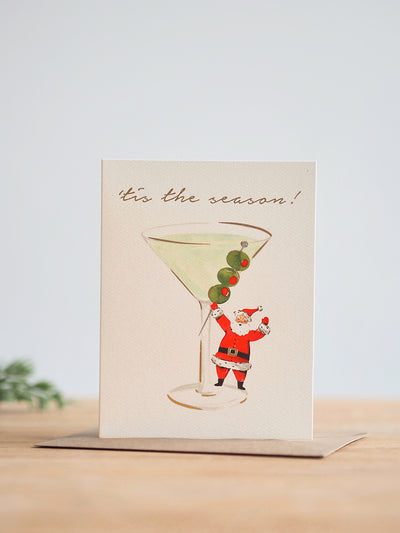'Tis the Season Santa's Martini Card