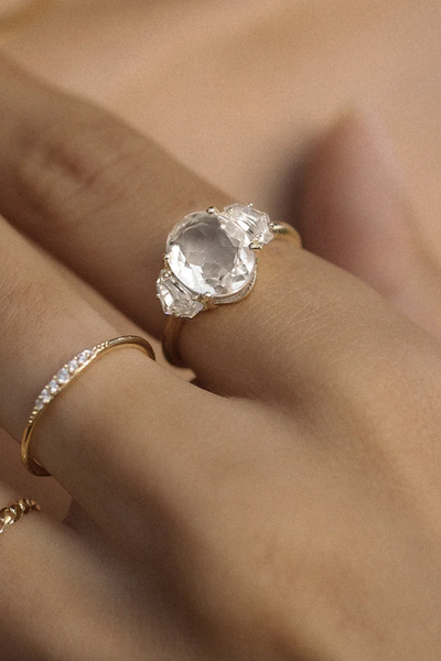 Epaulette Bold White Topaz Ring - The Cross Decor & Design