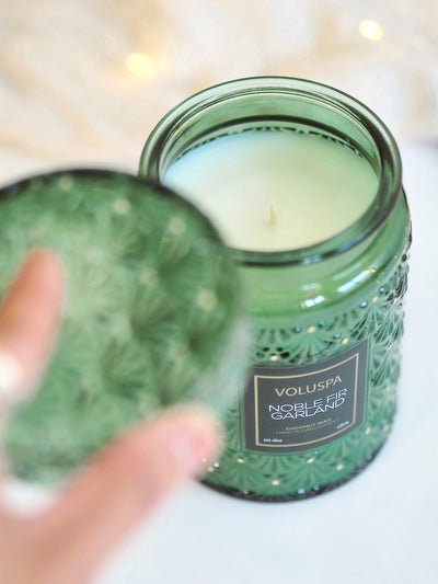 Noble Fir Garland Jar Candle | Large - The Cross Decor & Design