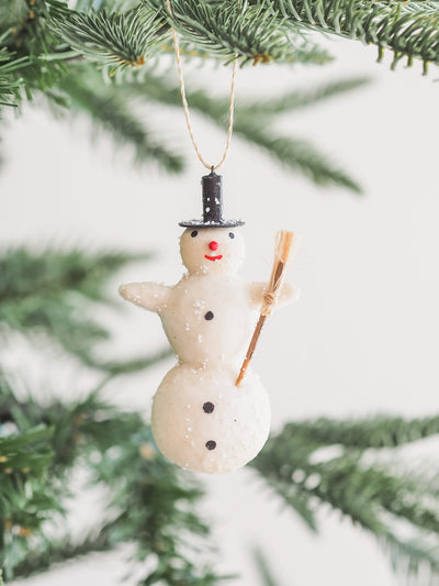 Cotton Snowman Ornament | Double