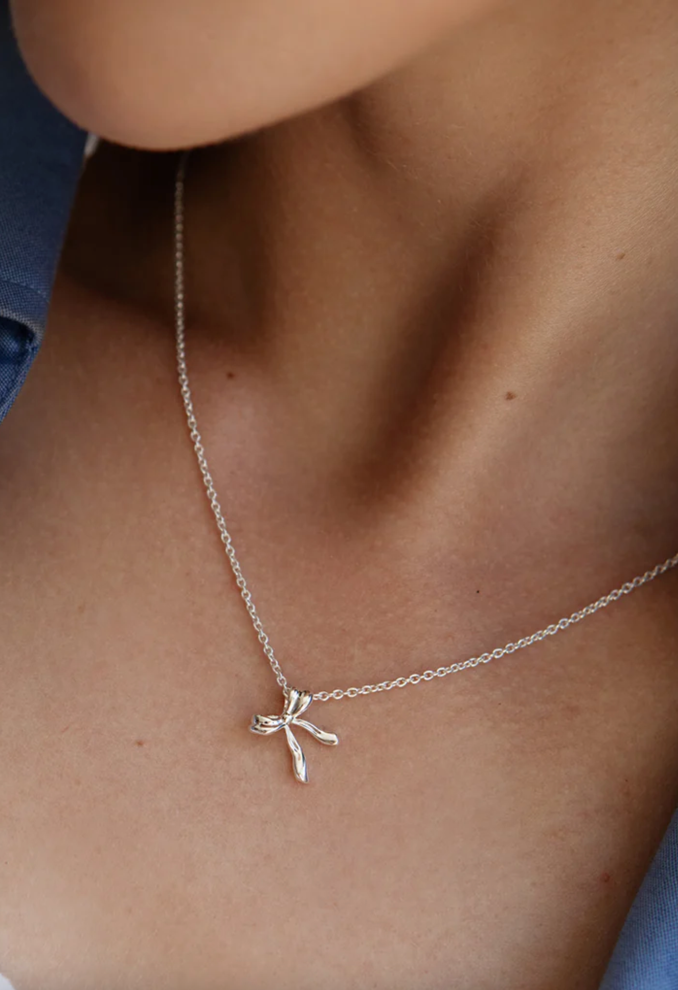 Bow Necklace | Silver - The Cross Decor & Design