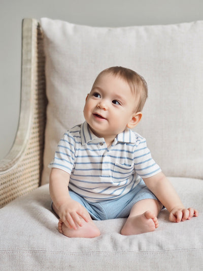 Dusty Blue Polo Shirt And Short - The Cross Decor & Design