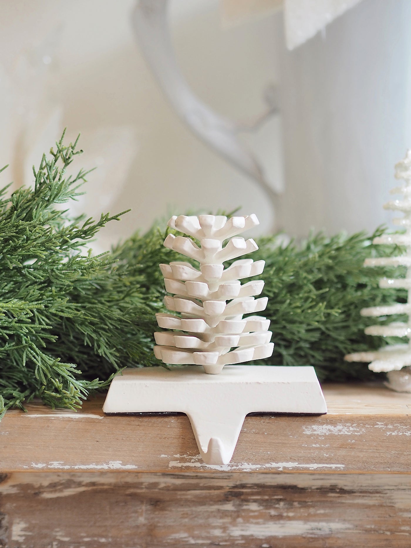 Frosted Pinecone Stocking Holder