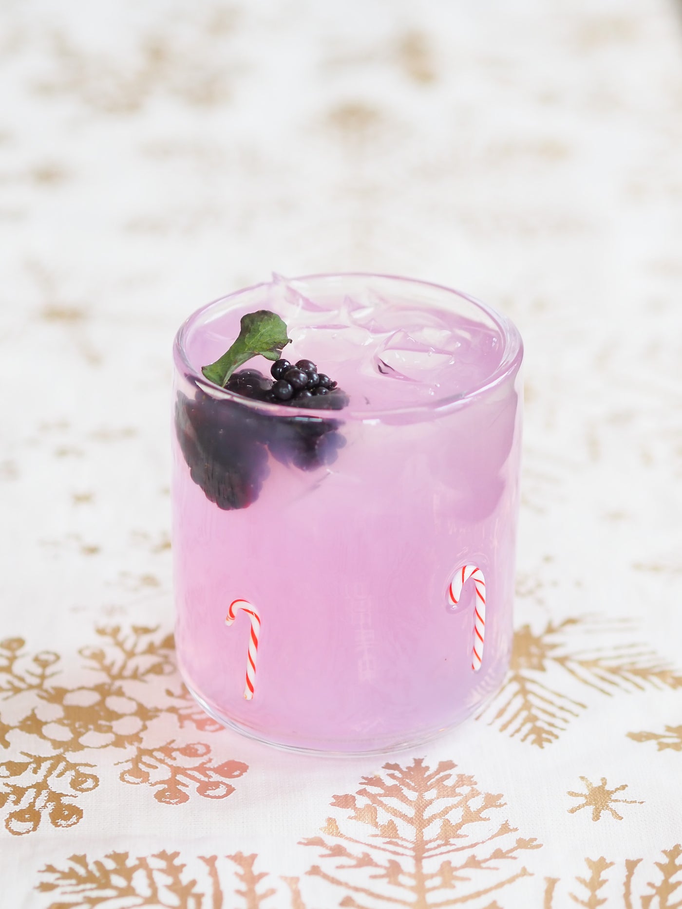 Holiday Candy Cane Drinking Glass