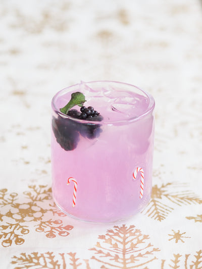 Holiday Candy Cane Drinking Glass