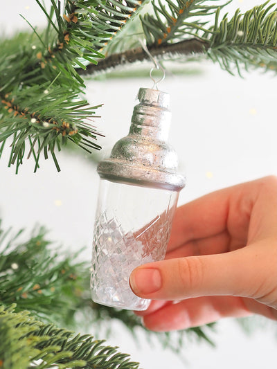 Silver Cocktail Shaker Ornament