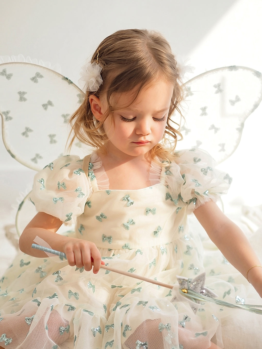 fairy sequin dress Sparkly Feather Pink Flower Girl Dress