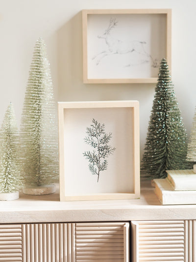 Vintage Coniferous Drawing Framed Print 8.5x7