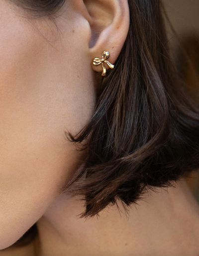 Bow Petite Earrings | Gold - The Cross Decor & Design