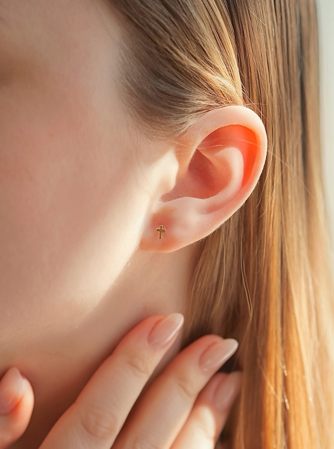 Tiny Cross Studs | 10K Gold - The Cross Decor & Design