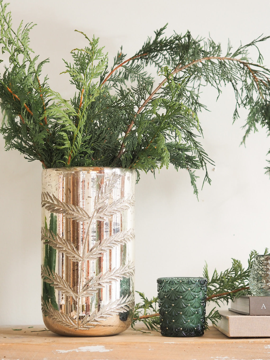 Botanica Mercury Glass Hurricane - The Cross Decor & Design