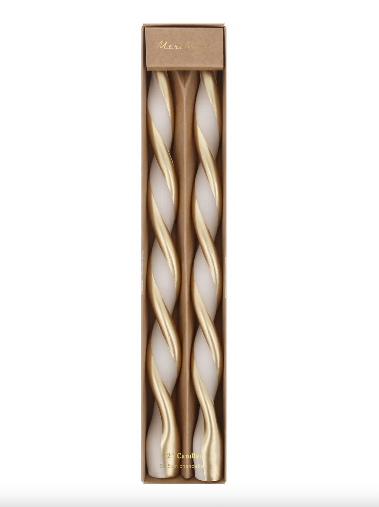 Gold Stripe Twist Candles