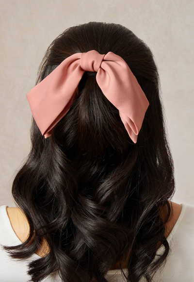 Rosewood Blush Bow Hair Clip - The Cross Decor & Design