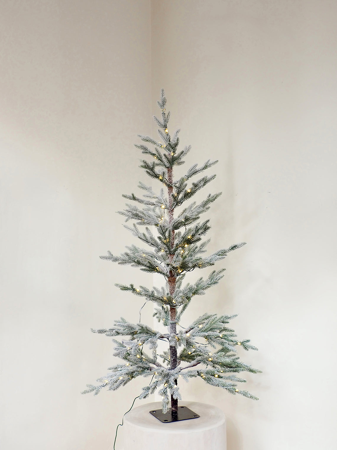 Faux Flock Balsam Tree w/ LED Lights