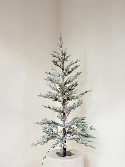 Faux Flock Balsam Tree w/ LED Lights