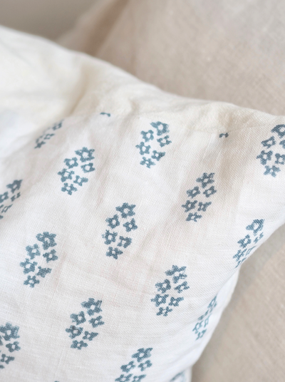 Sangeeta Teal & White Pillow | 22x22 - The Cross Decor & Design