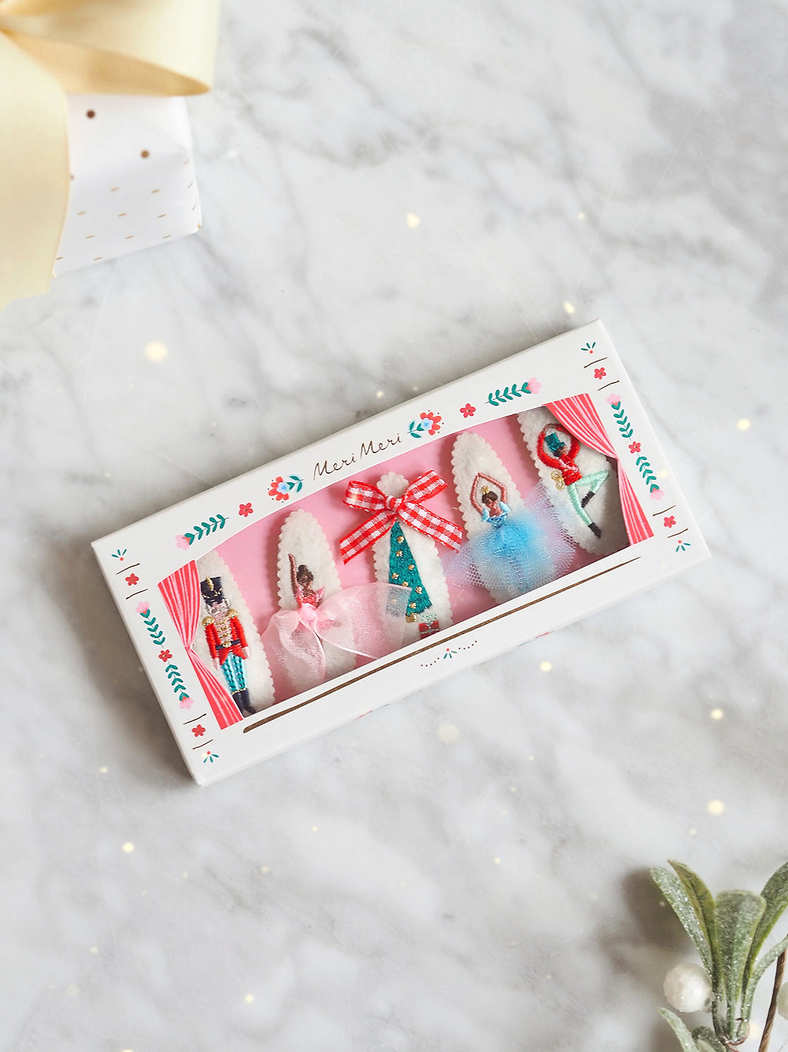 Embroidered Nutcracker Hair Clips